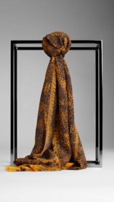 Animal Print Silk Scarf