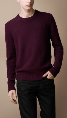 Check Detail Cashmere Sweater