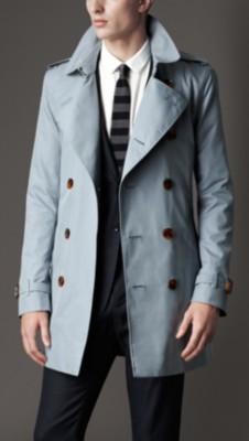 Mid-Length Cotton Gabardine Trench Coat