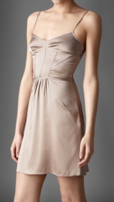 Corset Detail Stretch-Silk Night Dress