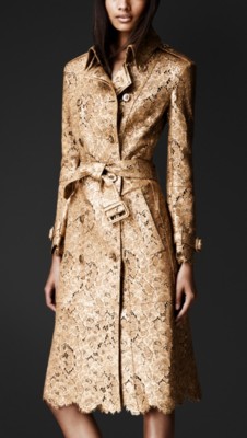 Laser-Cut Leather Trench Coat