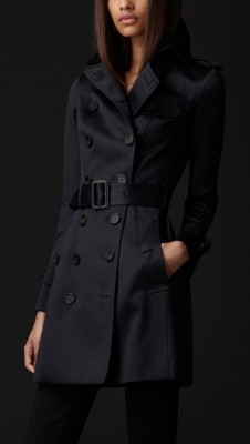Trench-coat en satin de coton