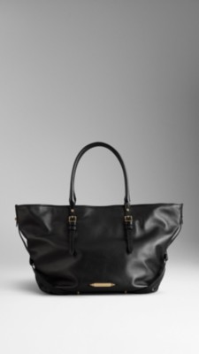 Bolso tote mediano en cuero de napa