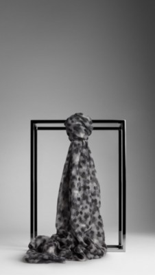 Layered Chalk Dot Silk Scarf