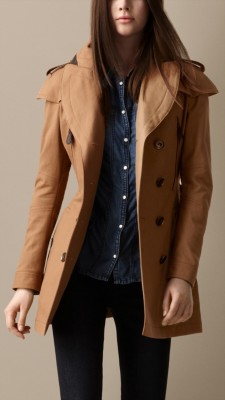 Short Cape Detail Trench Coat