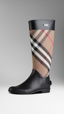 Check Panel Rain Boots