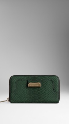 Python Nubuck Ziparound Wallet