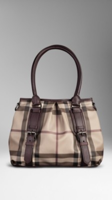 Bolso tote de checks Smoked