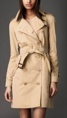 Long Cotton Gabardine Trench Coat