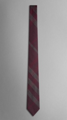 Check Wool Silk Tie