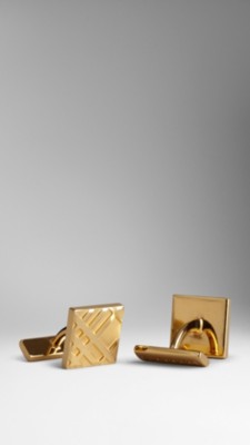 Embossed Check Cufflinks