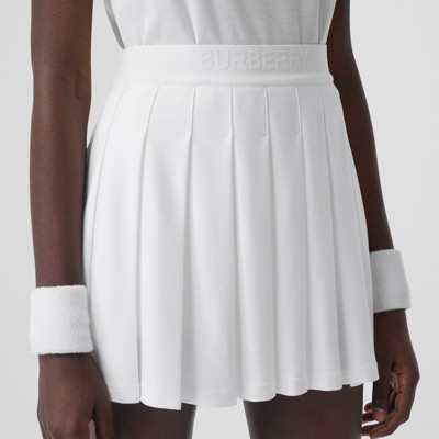 burberry white pleated skirt