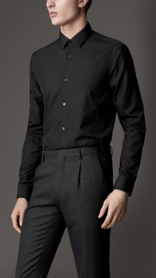 Modern Fit Stitched Collar Shirt