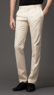 Modern Fit Cotton Poplin Trousers