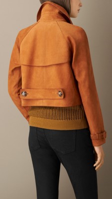 cropped oversize nubuck jacket