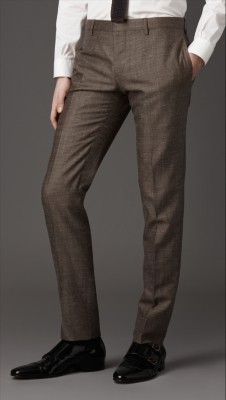 Slim Fit Wool Silk Trousers