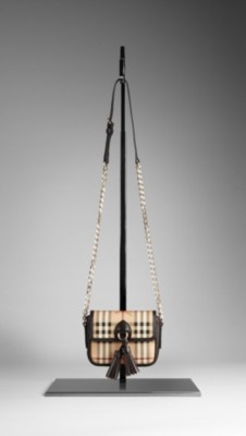 Haymarket Check Tassel Crossbody Bag