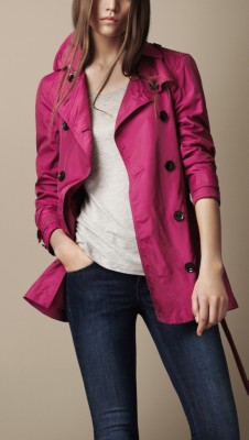 Short Technical Silk Trench Coat