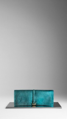 Metallic Leather Clutch Bag