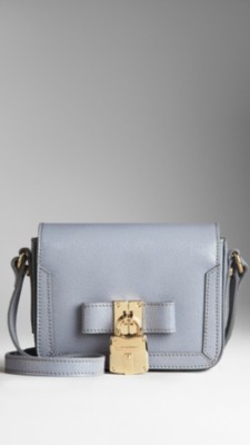 Lock Detail London Leather Crossbody Bag