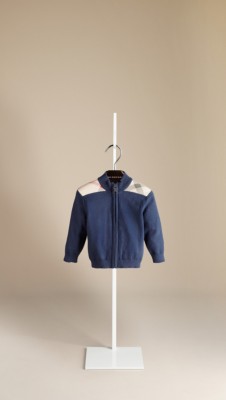 Check Panel Cotton Cardigan