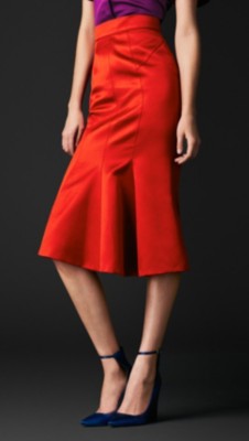 Godet Detail Pencil Skirt
