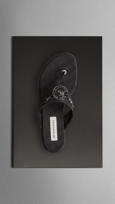 Check Flat Sandals
