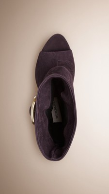 buckle peep toe ankle boot