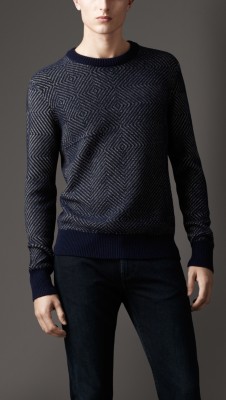 Chevron Cashmere Cotton Sweater