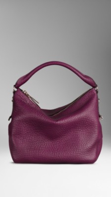 Small Heritage Grain Leather Hobo Bag