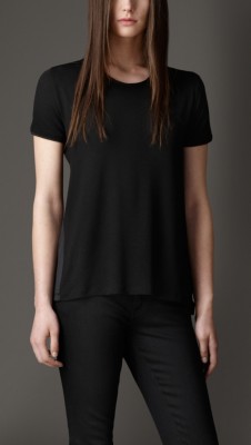 Silk Panel Jersey Top