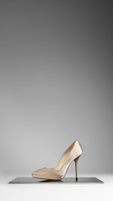 Point-Toe Satin Pumps