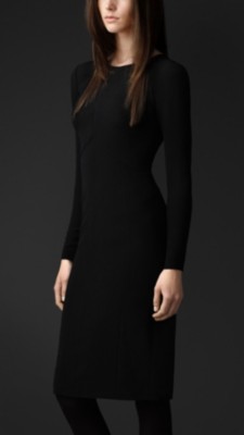 Chevron Detail Crêpe  Dress