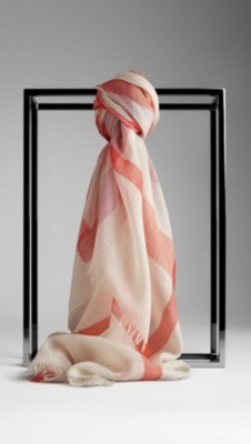 Check Wool Silk Square