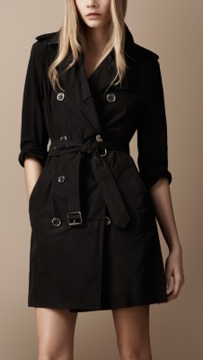 Mid-Length Lightweight Technical Fabric Trench Coat