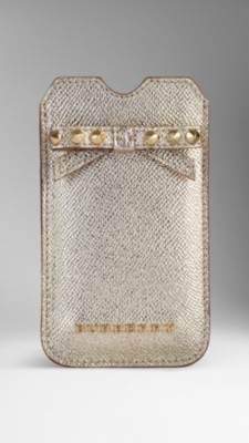 Metallic London Leather Studded Bow iPhone 5 Case