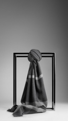 Check Merino Wool Scarf