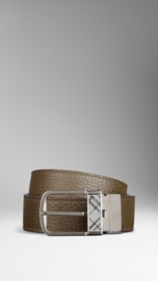 Grainy Leather Reversible Belt