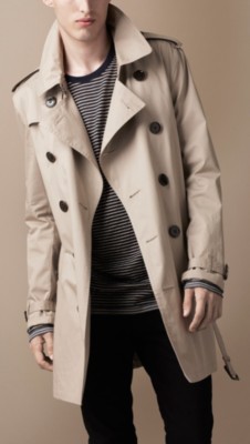Mid-Length Cotton Trench Coat