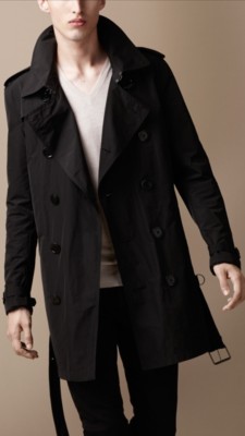 Mid-Length Technical Fabric Packaway Trench Coat
