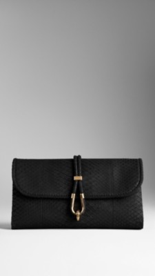 Nubuck Python Clutch Bag