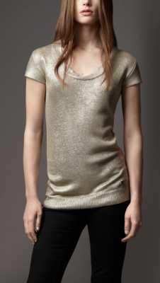 Metallic Silk Knitted  Top