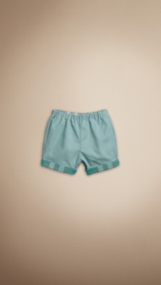 Check Cuff Cotton Shorts