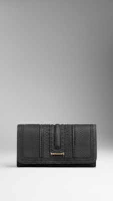 Python Leather Continental Wallet