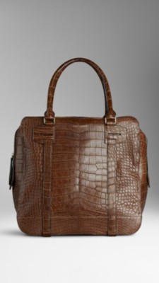 Tarnished Alligator Leather Tote Bag