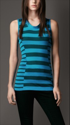 Multi-Stripe Silk Linen Vest