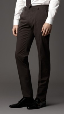 Modern Fit Cotton Trousers