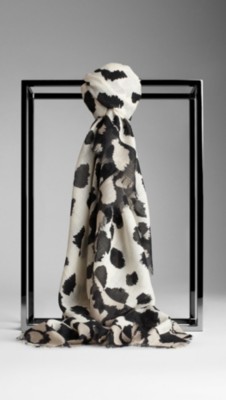 Animal Print Wool Silk Square