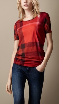 Camiseta de checks en tejido jersey