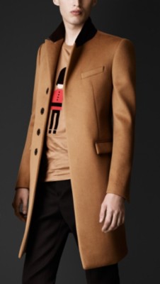 Leather Collar Cashmere Chesterfield